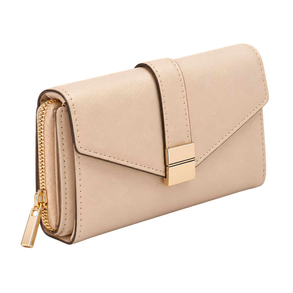 Margot Envelope Wallet in Nude — vegan leather