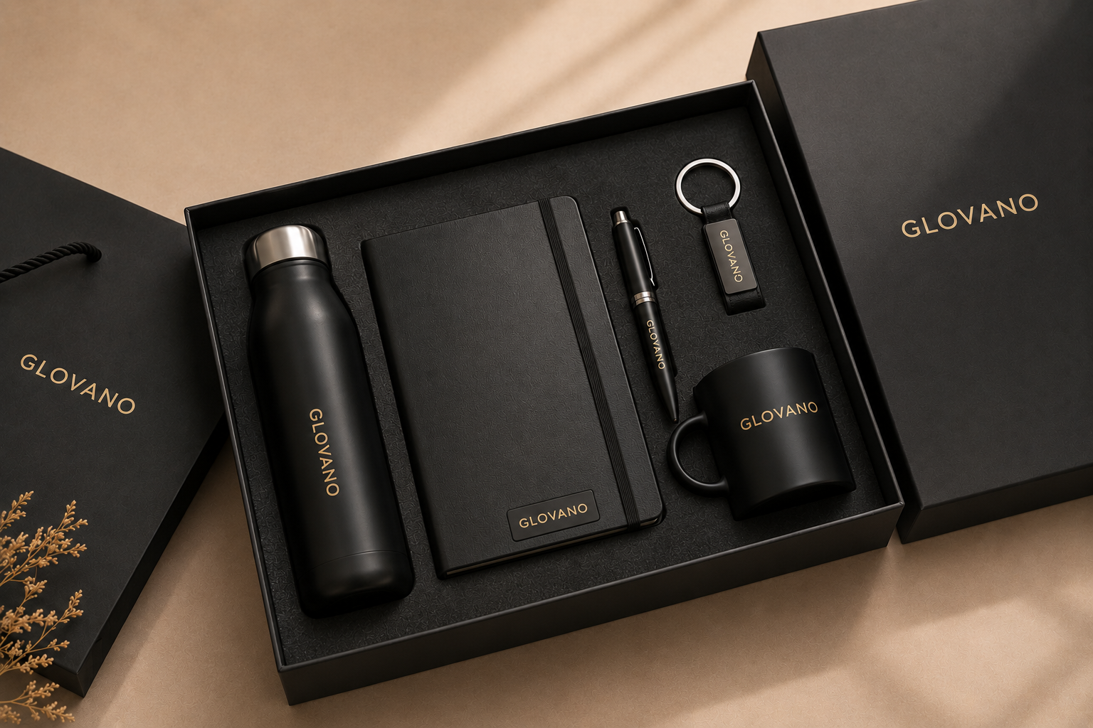 Coffret Cadeau Premium Personnalisé GLOVANO – Élégance & Personnalisation