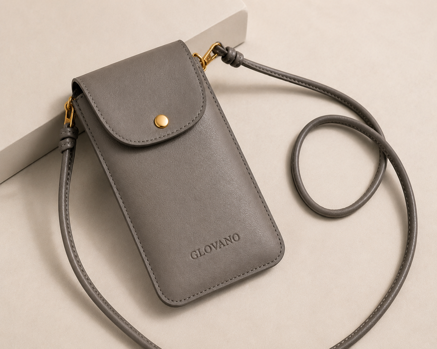 Pochette Téléphone GLOVANO – Cuir Élégant avec Bandoulière