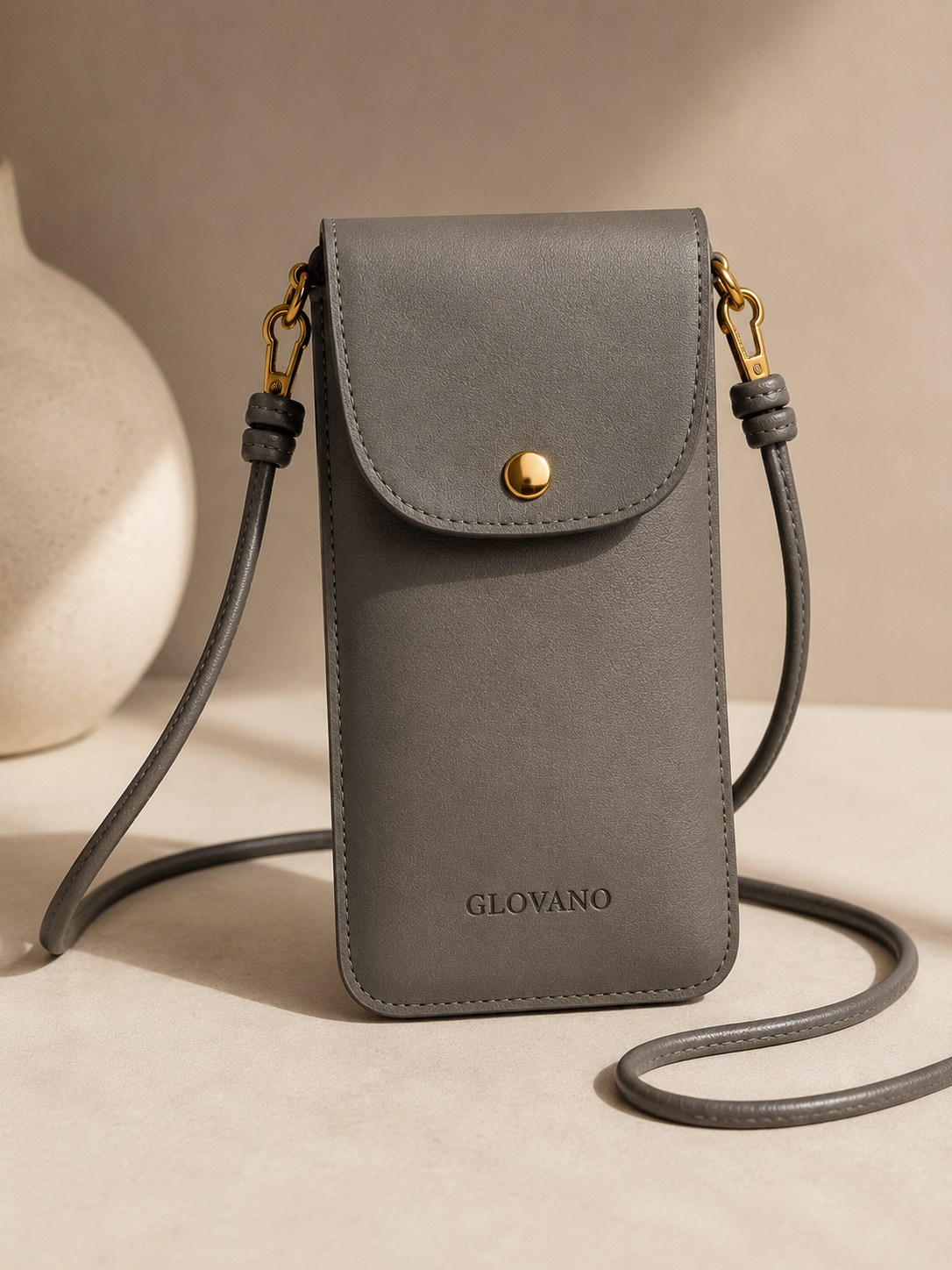 Pochette Téléphone GLOVANO – Cuir Élégant avec Bandoulière