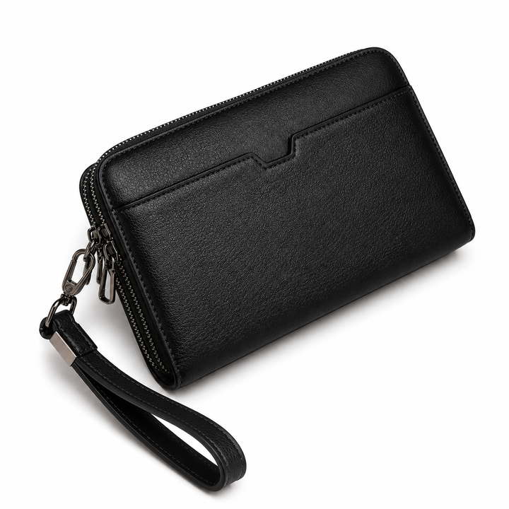 Sac à Main Homme en Cuir  – Pochette Élégante avec Dragonne