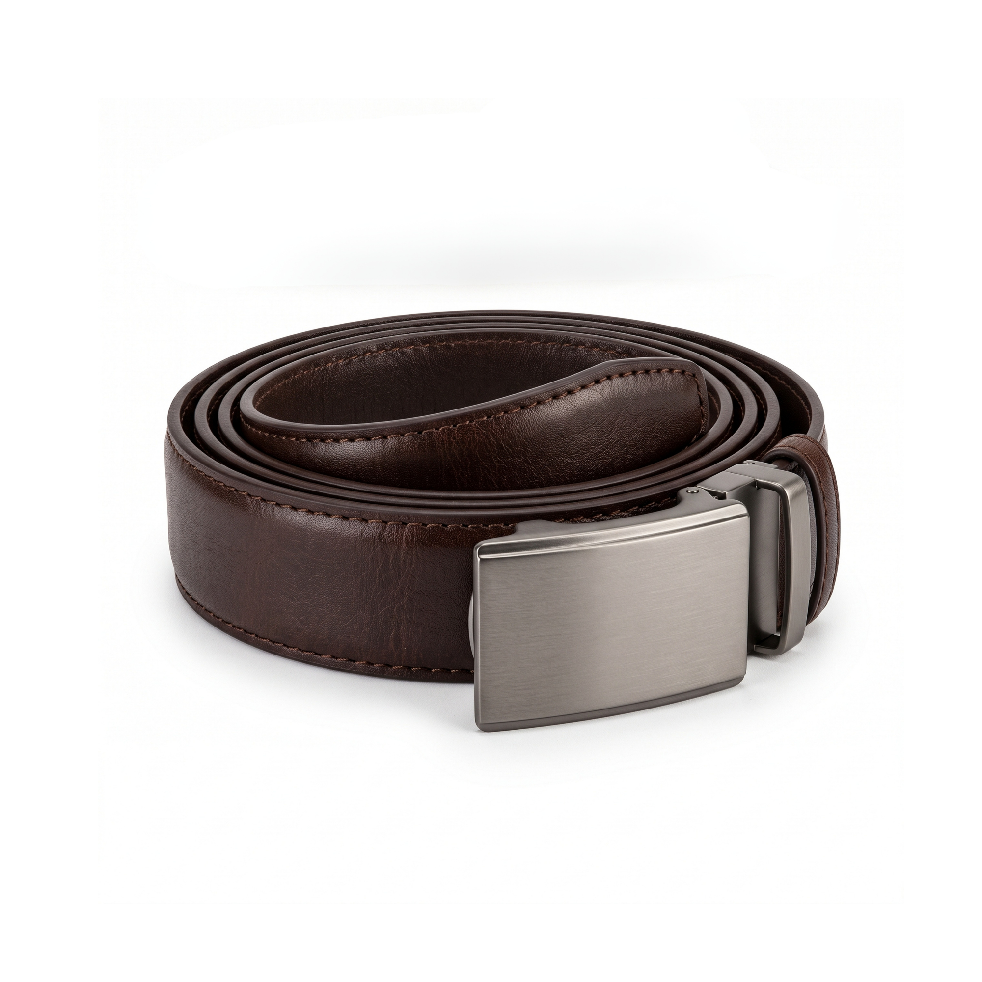 ceinture-homme-en-cuir-marron-boucle-automatique-minimaliste
