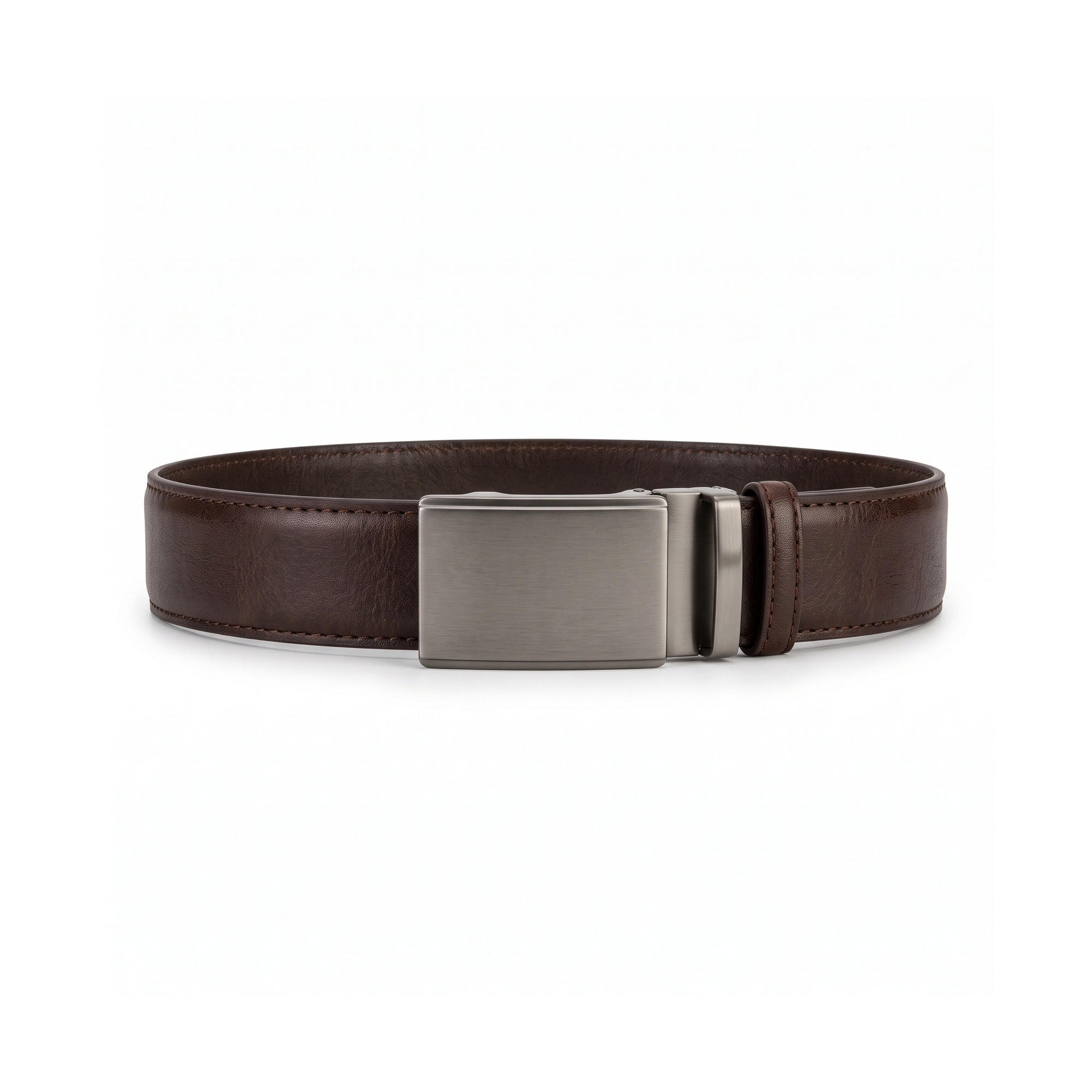 ceinture-homme-en-cuir-marron-boucle-automatique-minimaliste