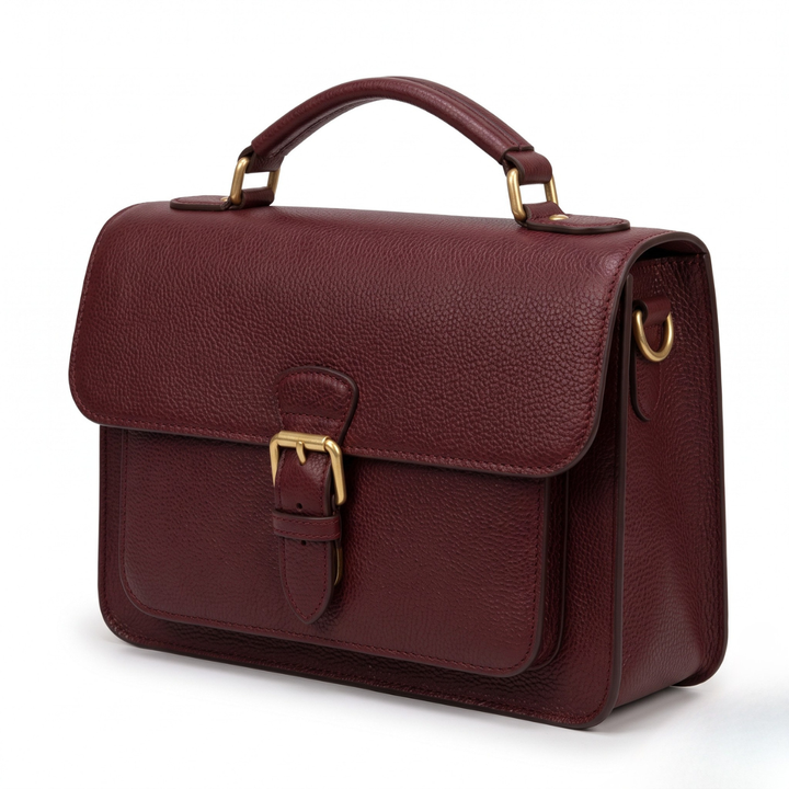 Sac à main femme en cuir bordeaux – GLOVANO