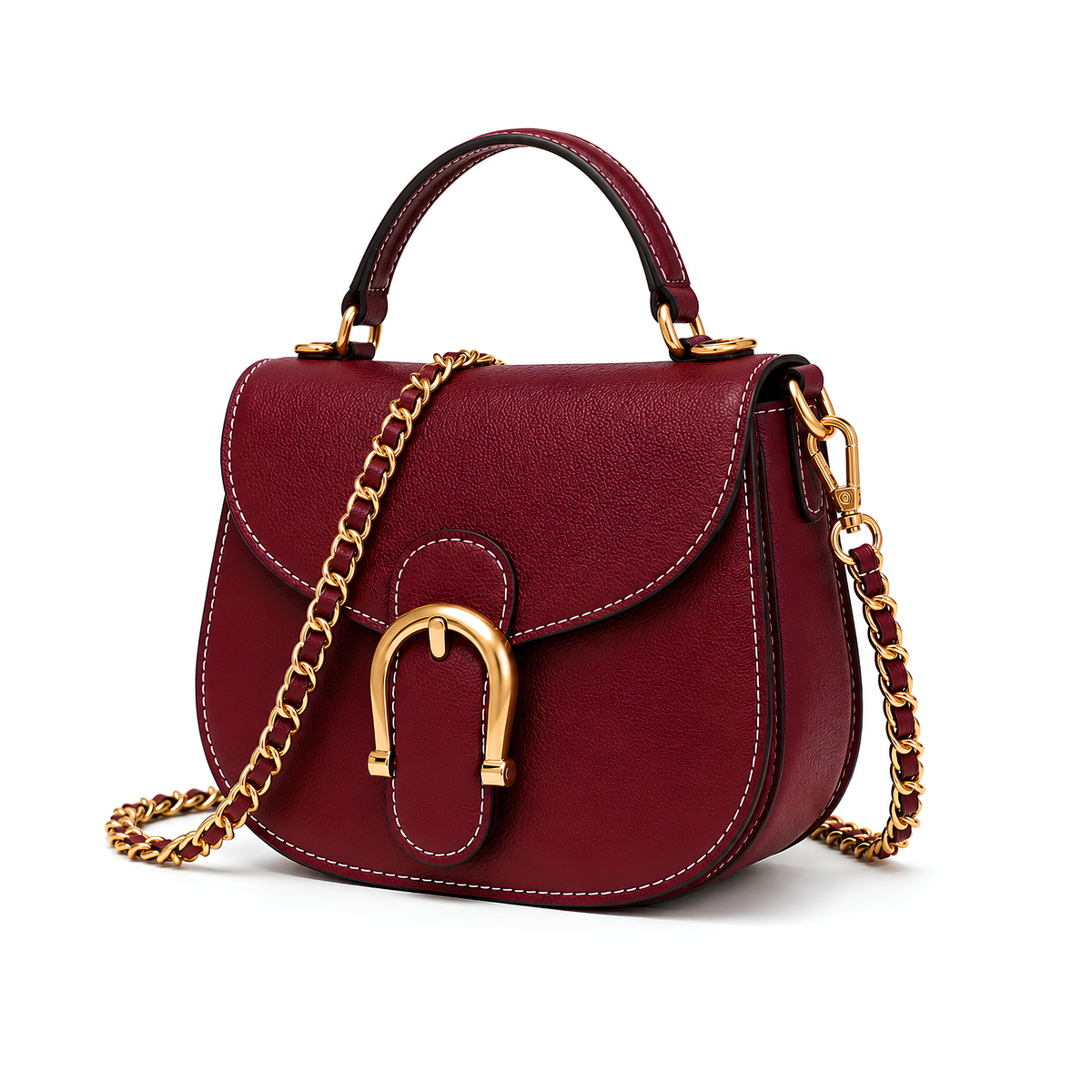 sac-selle-similicuir-femme-boucle-fer-a-cheval-doree-anse-sommet-chaine-amovible