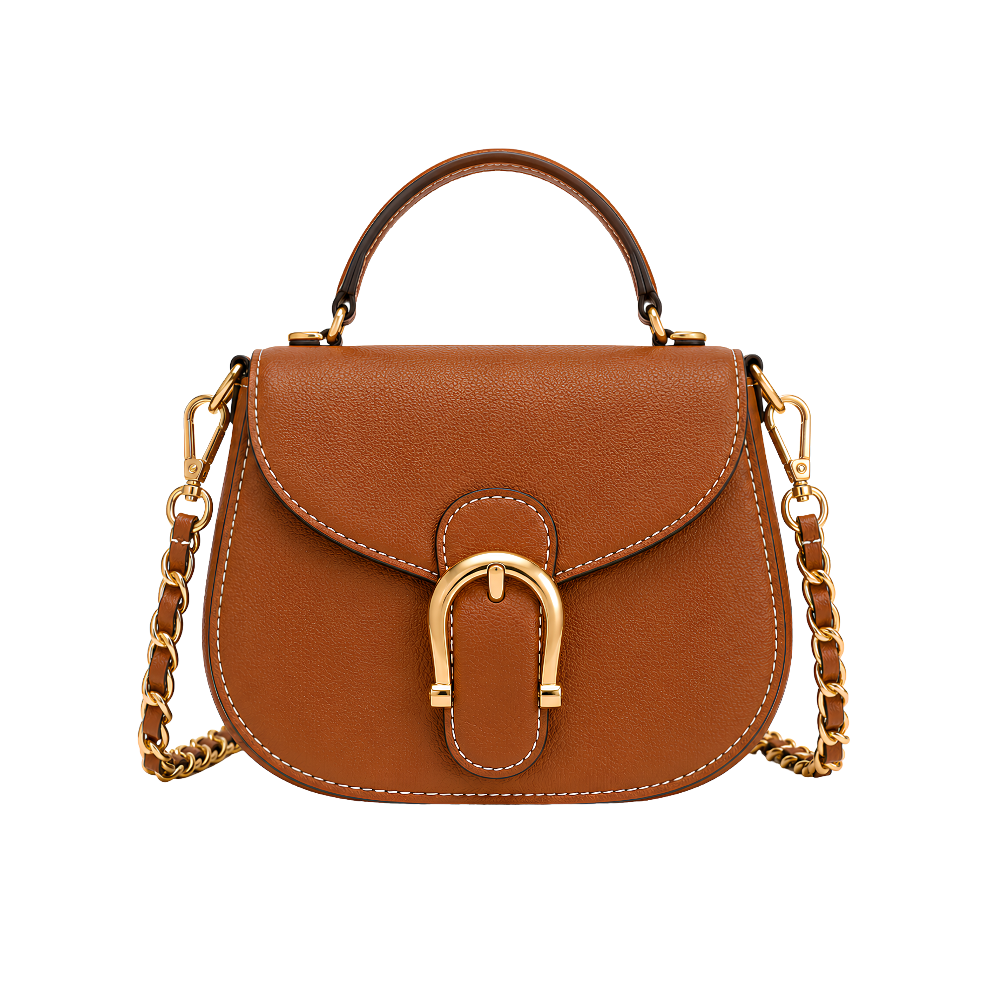 sac-selle-similicuir-femme-boucle-fer-a-cheval-doree-anse-sommet-chaine-amovible