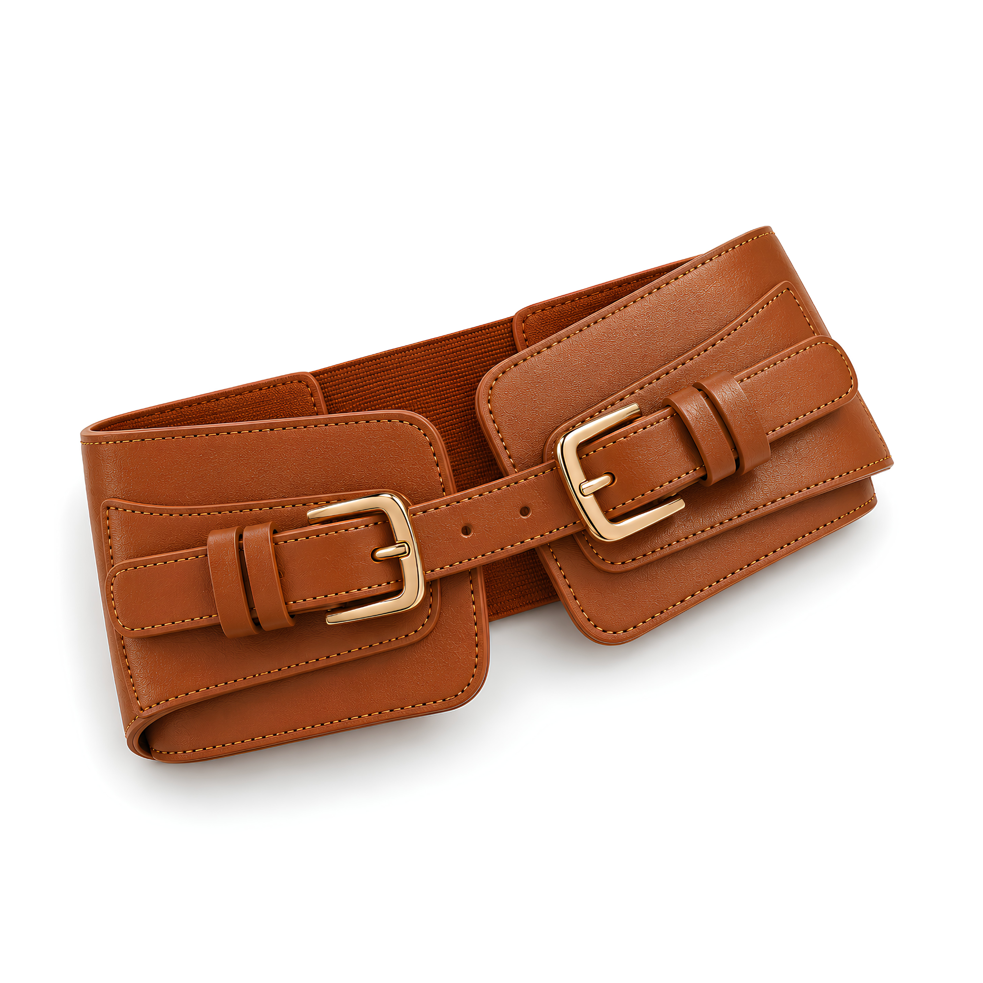ceinture-large-femme-marron-en-similicuir-avec-doubles-boucles-dorees