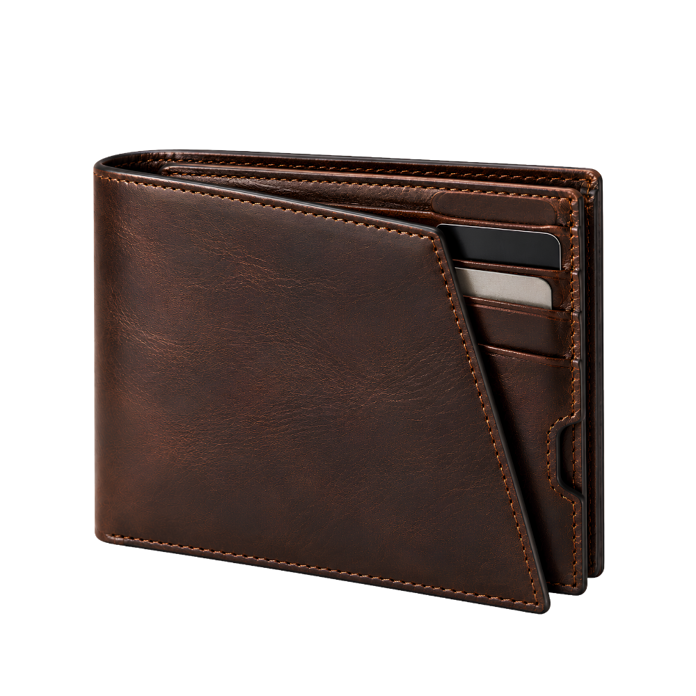 Ashford Bifold Wallet in Dark Brown — vegan leather