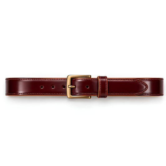 Bordeaux Dress Belt in Burgundy — vegan leather