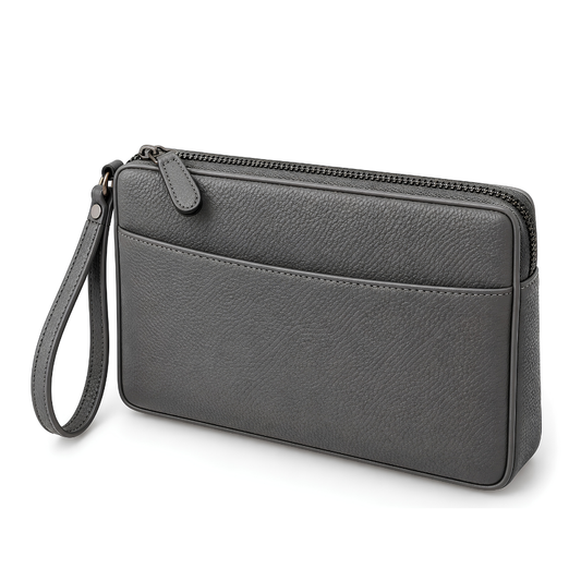 Circuit Tech Organizer in Grey — vegan leather