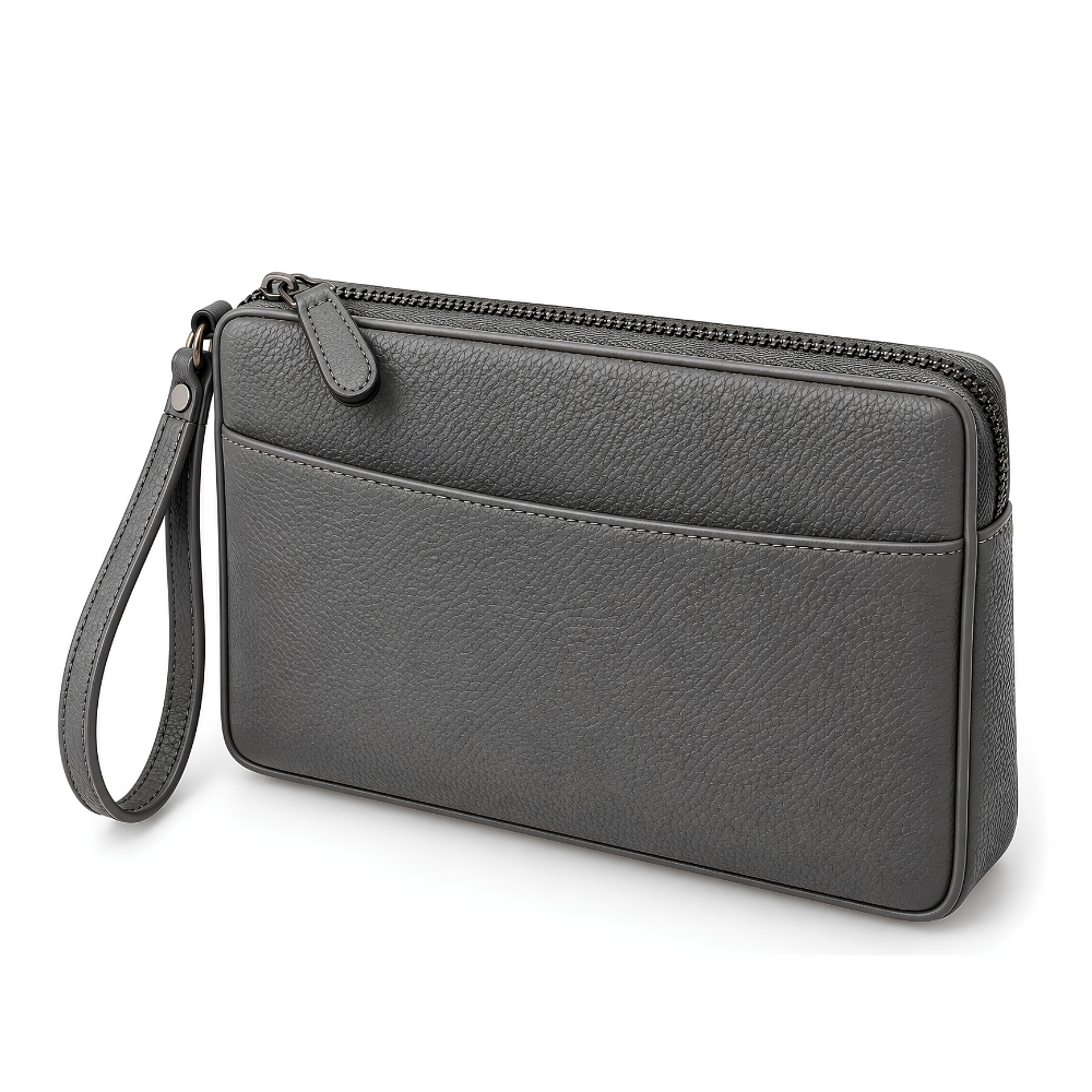 Circuit Tech Organizer in Grey — vegan leather