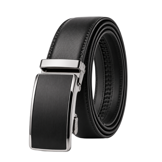 Corbin Automatic Belt in Taupe — vegan leather