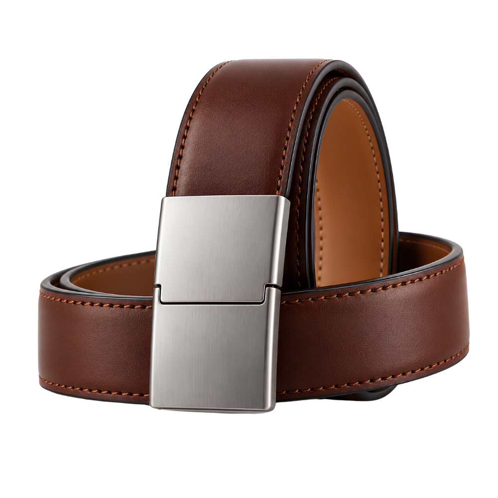 Corbin Automatic Belt in Brown — vegan leather