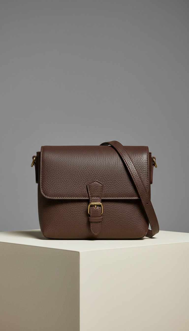 Espresso Leather Crossbody Bag