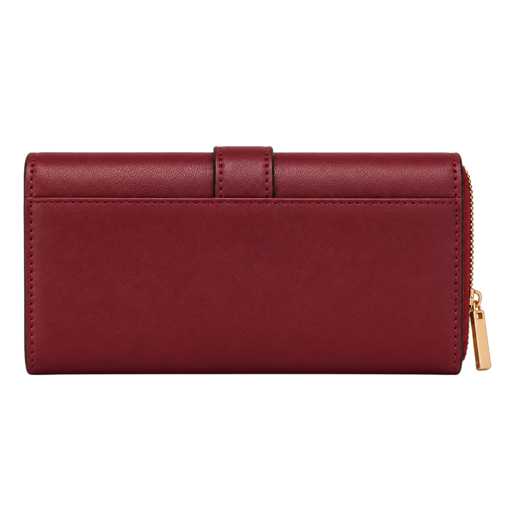 Margot Envelope Wallet in Burgundy — vegan leather