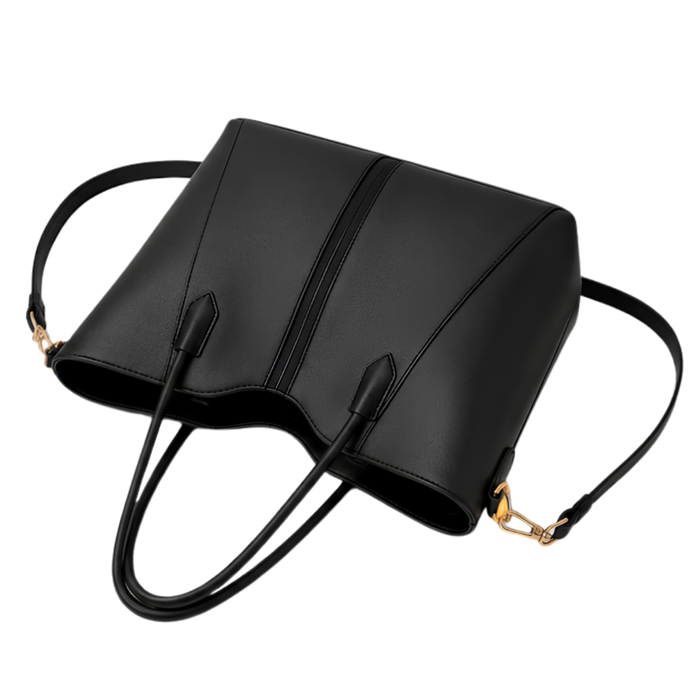 Harper Everyday Tote in Black — vegan leather