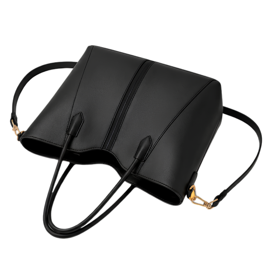 Harper Everyday Tote in Black — vegan leather