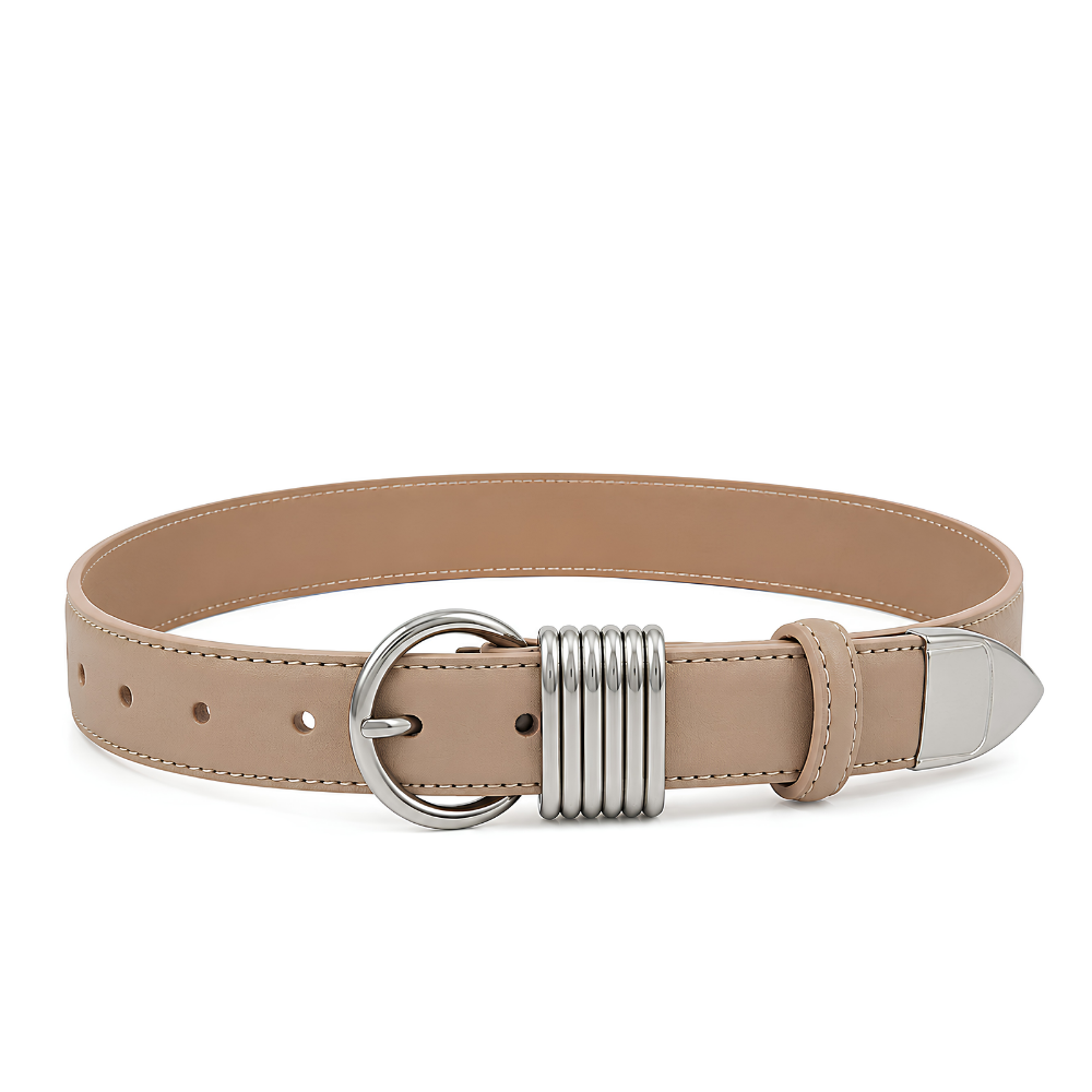 Juno Coil Belt in Nude — vegan leather