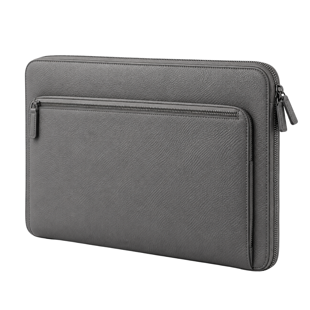 Meridian Pocket Sleeve in Grey — vegan leather