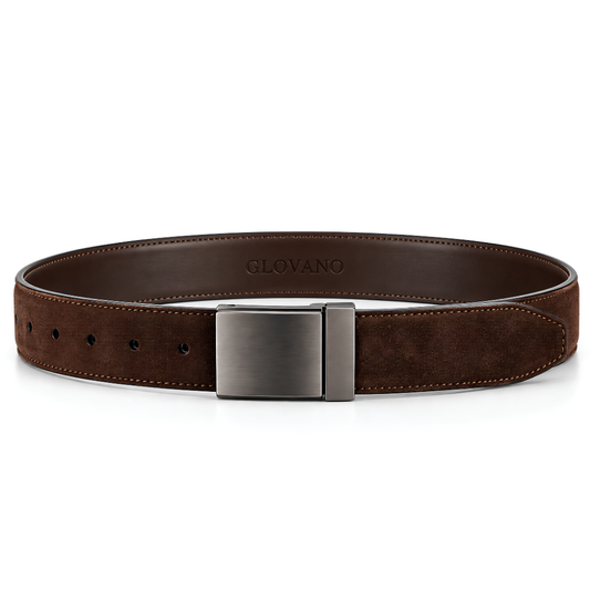 Sierra Suede Belt in Dark Brown — vegan leather