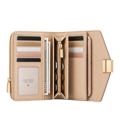 Margot Envelope Wallet in Nude — vegan leather
